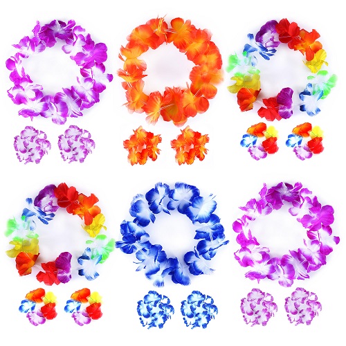 GINMIC 40Pcs Tropical Hawaiian Leis, Luau Party Favors