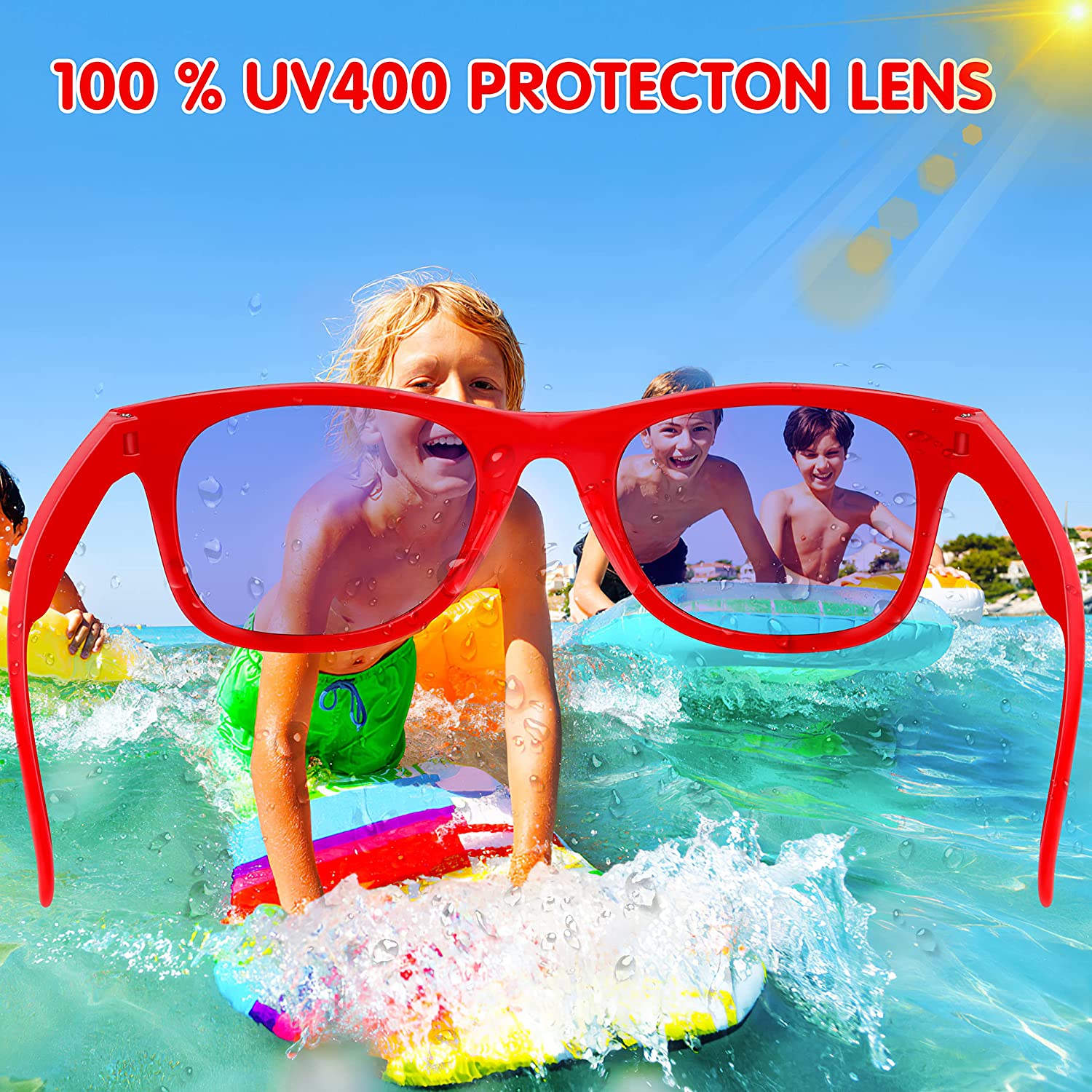 GINMIC 24Pack Retro Polka Dot Sunglasses for Kids Boys and Girls Party Favors