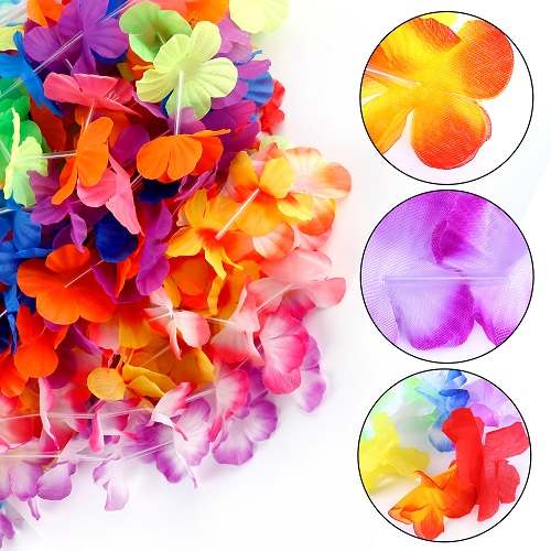 GINMIC 56Pcs Tropical  Hawaiian Leis, Luau Party Favors Supplies