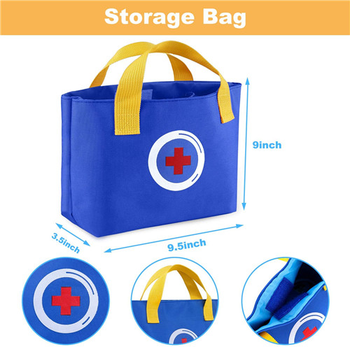 GINMIC Blue Kids Doctor Play Kit, Pretend Play Doctor Set with Roleplay Doctor Costume