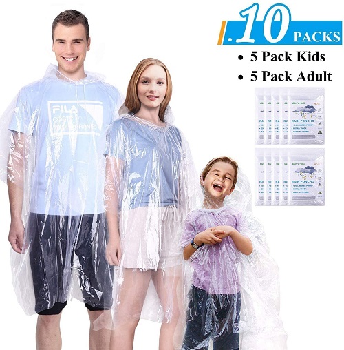 GINMIC Ponchos Family Pack - Rain Ponchos for Kids and Adults