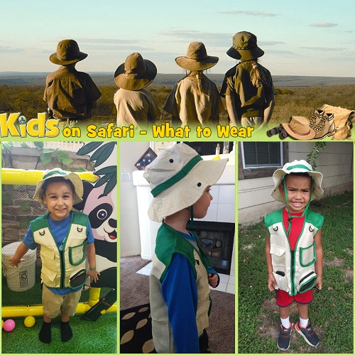 GINMIC Safari Costume Cargo Vest and Hat for Kids, Outdoor Explorer Kits
