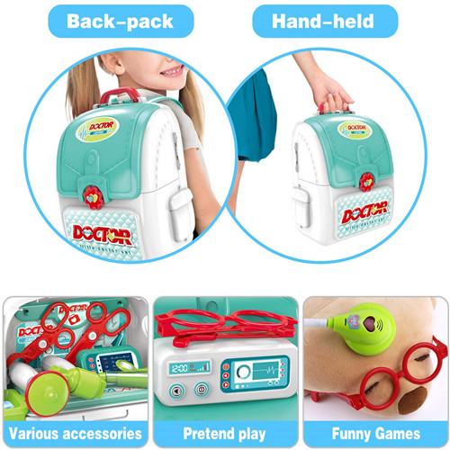 GINMIC Toy Doctor Kit for Kids, Toddlers Pretend Play-Blue