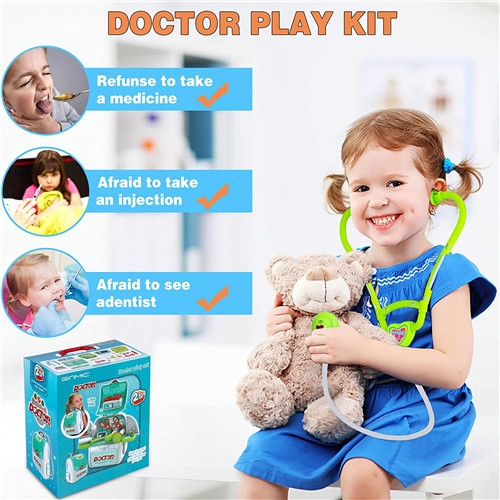 GINMIC Toy Doctor Kit for Kids, Toddlers Pretend Play-Blue