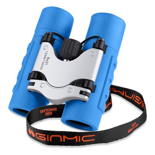 GINMIC Binoculars for Kids, 8 x 21 Real Optics Mini Kids Binoculars with Neck Strap