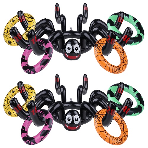 GINMIC Halloween Ring Toss Game Set- Inflatable Spiders for Kids Adults
