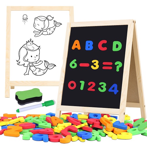 GINMIC Magnetic Letters and Numbers with Easel for Kids and Toddlers