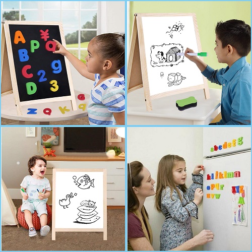 GINMIC Magnetic Letters and Numbers with Easel for Kids and Toddlers