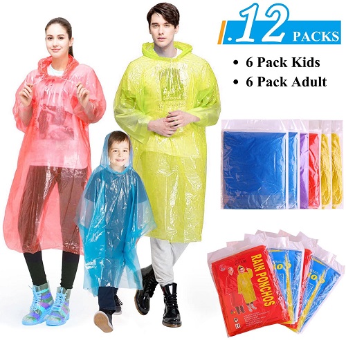 GINMIC Ponchos Family Pack - Rain Ponchos for Kids and Adults