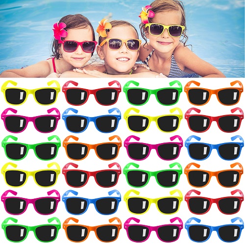 GINMIC Kids Sunglasses Party Favors, 24Pack Neon Sunglasses for Kids,Boys and Girls